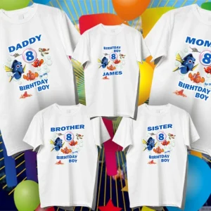 Personalized Finding Nemo Birthday Shirt Boys and Girls Birthday T-Shirt