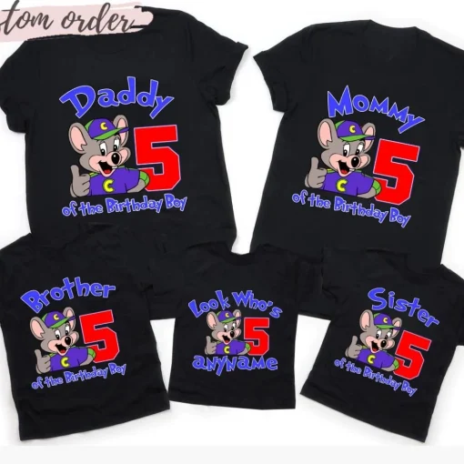 Personalized Chuck E Cheese Birthday Shirt Add Any Name
