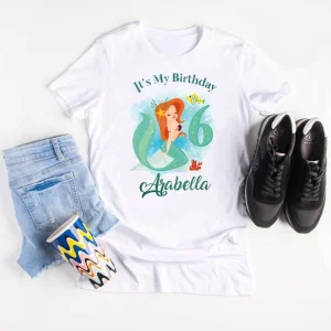 Personalized Little Mermaid Birthday Shirt Black Girl Magic