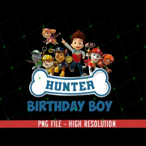 Paw Patrol Hunter Birthday Party Decorations Digital File