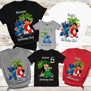 Lilo and Stitch Family 5th Birthday Party Shirt