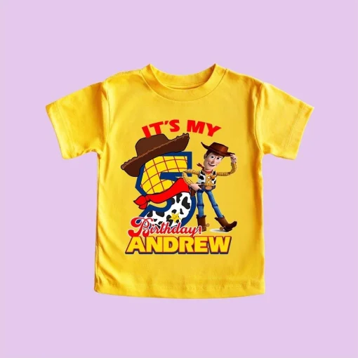 Custom Woody Toy Story 5th Birthday Shirt Matching Family