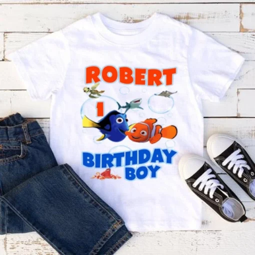 Personalized Minions and Finding Nemo Birthday T-Shirt