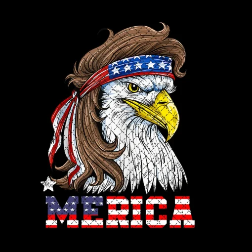 American Bald Eagle Mullet 4th Of July Funny USA Patriotic PNG File Download