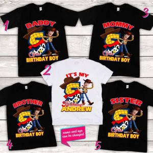 Custom Woody Toy Story 5th Birthday Shirt Matching Family