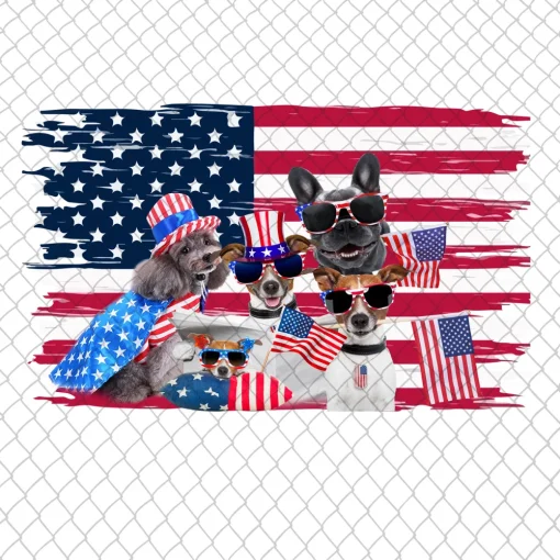 Freedom Dog American Png, French Bulldog American Flag 4th Of July Independence Day Png