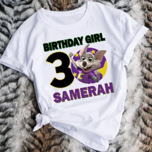 Personalized Chuck E Cheese Family Matching Birthday Girl Shirt
