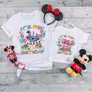 Stitch And Angel Personalized Disney Birthday Shirt