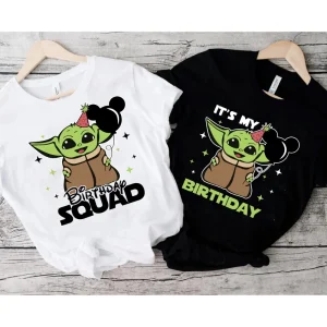 Personalized Baby Yoda Birthday Shirt Squad Gift