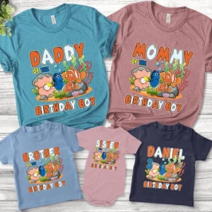 Personalized Finding Nemo Family Matching Shirts Perfect for 1st Birthday Celebration
