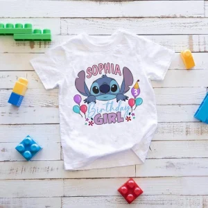 Personalized Stitch Birthday Girl Shirt Matching Family