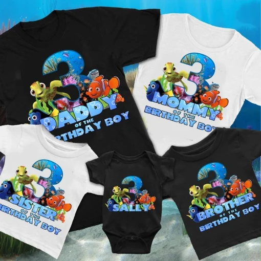 Custom Nemo Theme Birthday Shirt Turtle Nemo Graphics