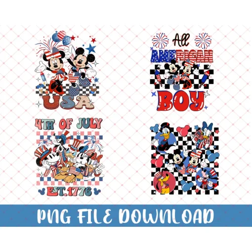 Family Vacation 2023 Mickey Mouse 4th of July Sublimation