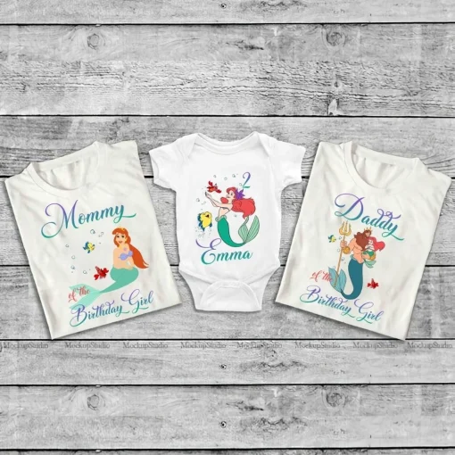 Personalized Little Mermaid Birthday Shirt Ariel Edition for Kids