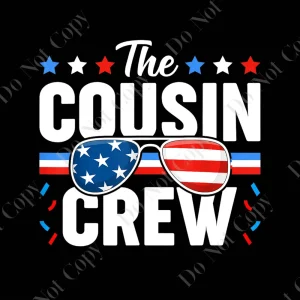 Cousin Crew png, 4th of July USA Flag, American Sunglass Digital Download