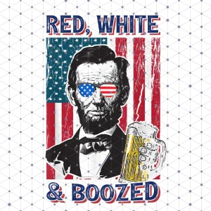 Cheers to the Fourth: Funny Lincoln Drinking Beer PNG Design - Instant Digital Download