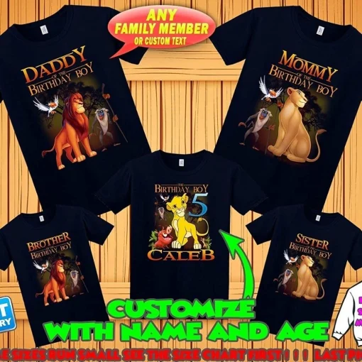 Lion King Birthday Shirt Custom Family Celebration Edition