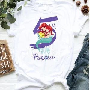 Girl's The Little Mermaid 5th Birthday T-Shirt