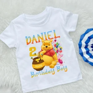 Personalized Winnie The Pooh 2nd Birthday Shirt Pooh Bear Family with Eeyore and Tiger