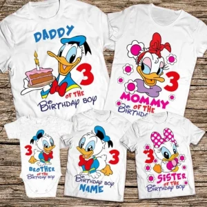 Personalized Donald Duck Family Birthday Shirt