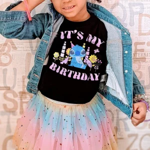 Stitch-themed Personalized Disney Birthday Shirt