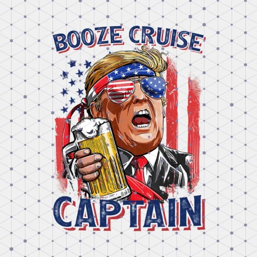 Hilarious Booze Cruise Captain: 4th of July Instant Digital Download