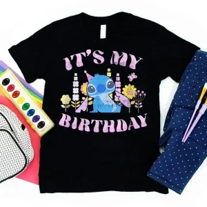 Stitch-themed Personalized Disney Birthday Shirt