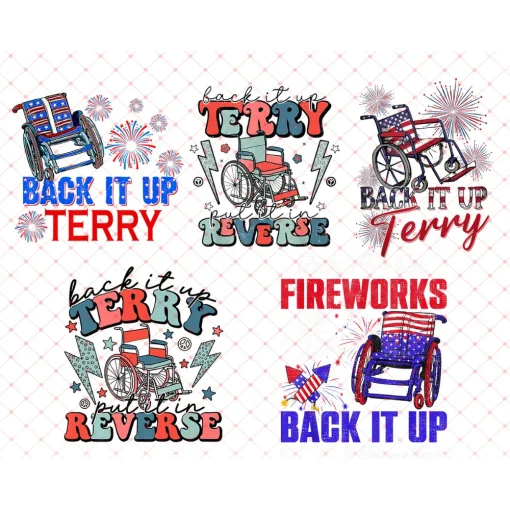 4th of July "Back Up Terry" PNG Bundle