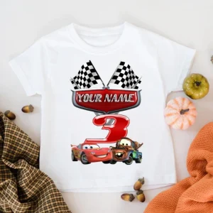 Personalized Cars Birthday Shirt Lightning McQueen Theme Party Edition