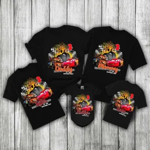 Personalized Racing Cars Birthday Shirt Family Matching Hot Wheel