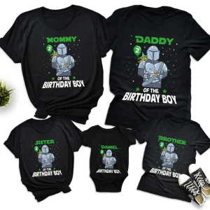 Personalized Baby Yoda Birthday Shirt Star War Family Matching