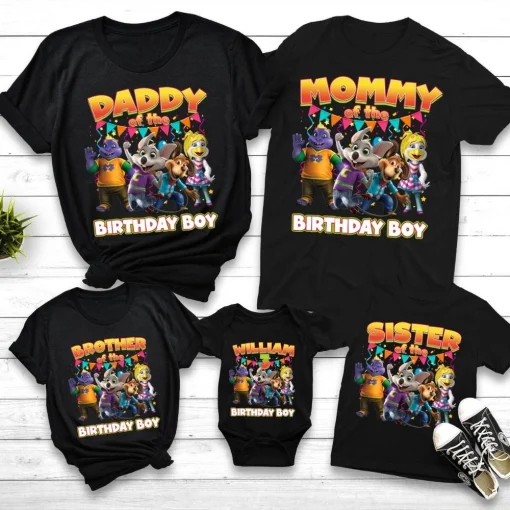 Personalized Chuck E Cheese 4th Birthday Boy T-shirt