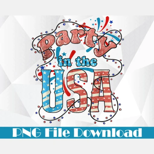 Vintage 4th of July Retro Independence Day Party Sublimation PNG File