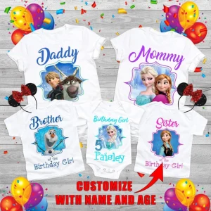 Personalized Frozen Party Shirt Elsa Birthday Edition