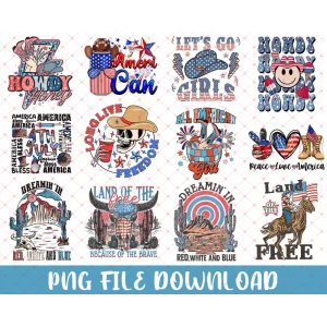 Western 4th of July PNG Bundle: A Celebration of Freedom