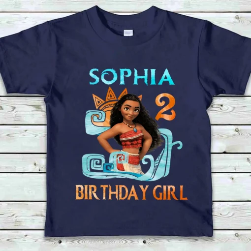 Moana Birthday Shirt Moana Theme Custom Name And Age