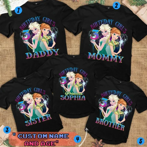 Personalized Frozen Birthday Shirt Elsa Family Edition