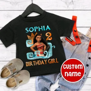 Moana Birthday Shirt Moana Theme Custom Name And Age