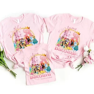 Personalized Disney Princess Birthday Shirt: Perfect for Birthday Trips and Princess-loving Families