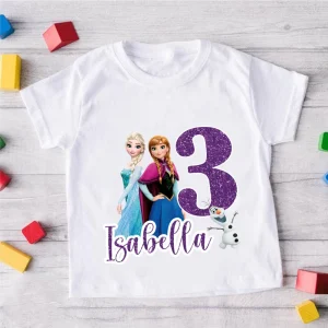 Personalized Frozen Birthday Shirt Elsa and Anna Edition for Birthday Family Matching