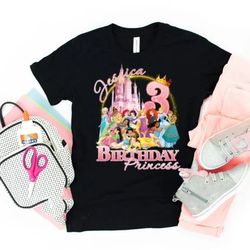 Personalized Disney Princess Birthday Shirt: Perfect for Birthday Trips and Princess-loving Families