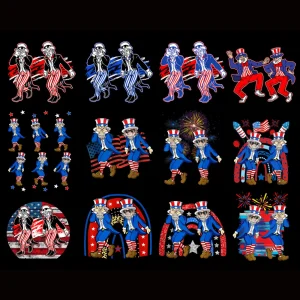 Uncle Sam Griddy Dance Funny 4th of July Independence Day Png bundle