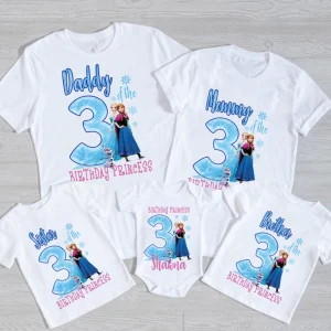 Personalized Frozen Birthday Shirt Elsa Family Edition with Custom Name and Age