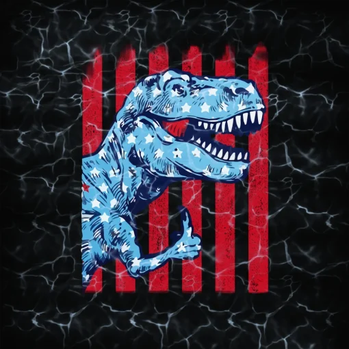 Roaring 4th of July: Patriotic Dinosaur T-Rex PNG