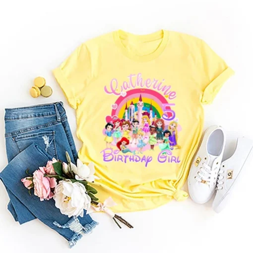 Personalized Disney Princess Birthday Shirt For Girl