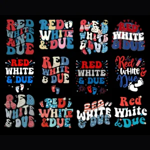 Red White And Due Pregnancy Announcement Png Bundle