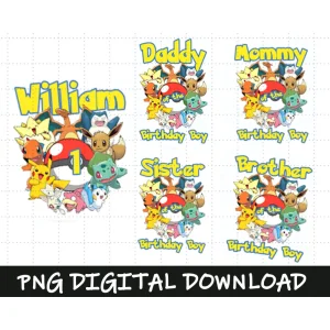 Pokémon Celebrations: William's 1st Birthday Boy Digital File Extravaganza