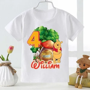 Pooh Custom 4th Birthday Shirt Birthday Boy Gift