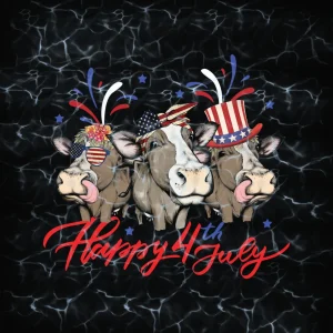 Mooving Patriotic Celebration: 4th of July Cow Png