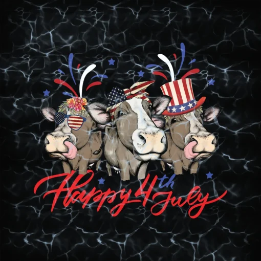 Mooving Patriotic Celebration: 4th of July Cow Png